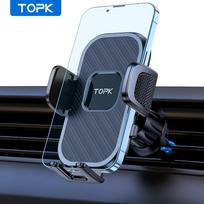 TOPK Car Phone Holder Air Vent Suction Cup Mount for iPhone Xiaomi Samsung Auto Mobile Support GPS Stand Dashboard Bracket For Air Vent