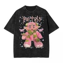 Washed T Shirt Melanie Martinez Portals Hip Hop Novelty T-Shirts Harajuku Streetwear Cotton Summer Tops Tees for Men Women S įvairiaspalvis