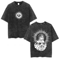 Anime Death Note Vintage Washed T Shirt Manga Yagami Light Misa Amane Graphic T-shirt Male Women Fashion Cotton Casual T Shirts S įvairiaspalvis