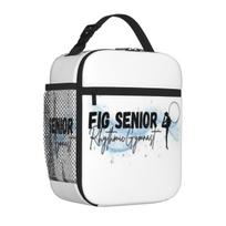 Bestselling FIG Senior Rhythmic Gymnast Blue Black Solid Color Lunch Carrier Home To Go Picnic Lunch Bag One Size