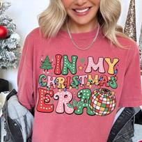 In My Christmas Era Comfort Colors® T-Shirt, Trendy Christmas Shirt, Cute Women's Christmas T-Shirt, Holiday Tee, Christmas Gift, In My Era S