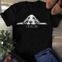 Basset Hound T-Shirt:  I'm All Ears  Funny Dog Lover Gift S