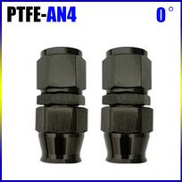 2Pcs For PTFE Oil Fuel Line Hose End Fitting AN4 AN6 AN8 AN10 AN12 Straight 0° 45° 90° 180° Reusable Hose End Fitting Adapter 2Pcs AN4 0 Black