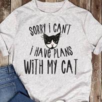 Sorry I can't I have plans with my Cat T-Shirt - Cat Lover Gift, Funny CaT-Shirt, Summer Shirt, Cool Cat, CaT-Shirt M