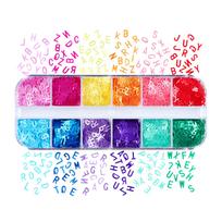 English Alphabets Thick Glitter Flakes Resin Epoxy Glitters Sparkles Festival