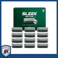 [DORCO] Sleek Motion Razor Replacement Blades (12EA Pack) - High-Precision Multi-Axis Cartridge Refills for Smooth Grooming