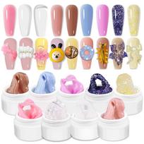 Nail Extension Gel Kit Non-Sticky, Diamond Glue, Carvable & Moldable UV Gel for Nail Art, 15ml Transparent suit