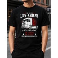 Men's Funny Truck Driver Graphic T-Shirt Short Sleeve Crew Neck Cotton Tee Casual Wear S juoda