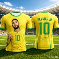 Summer Unisex Neymar Fan Tee 2026 Soccer Match Cheer Clothes Classic Jersey For Adults And Children Match Day Outfit M