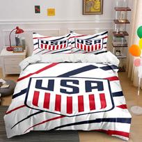 USA logo with stripes. Bedding sets Duvet cover sets Duvet covers Pillowcases(1*Duvet Cover 2*Pillowcases without duvet insert) 135x200cm