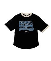 Sway Glow [Giza Cotton Fabric] Lettering Ringer T-Shirt_Black Black/M