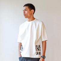 Custom Us Herringbone Print Oversized T-Shirt Cxs22Mkrt371 Grey/L