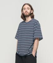 Cargo Bros Striped Short Sleeve T-Shirt (Navy) Free