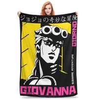 Anime JOJOS BIZARRE ADVENTURE Super Warm Funny Plush Throw Blanket for Bedroom Flannel Bedspread Bed Cover for Boys and Girls Size: 75*100cm, Weight: 230 GSM