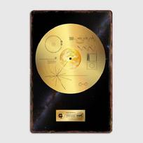 Voyager 1 Golden Record Space Poster Metal Print Mural Garage Decoration Club Party Vintage Tin Sign Poster Coffee Decoration 20X30CM