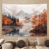Nordic Natural Landscape Art Tapestry Polyester Fiber Bedroom/Living Room Wall Hanging, Aesthetic Home Decoration 100X70CM