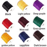 Multiple Colors 2.5mm Thick in Stock Waxed Polyester Lacing String Cord on Roll for Bracelet Necklace Waxed Cord juoda