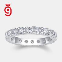 Luxurious S925 Silver Round Cut Moissanite Full Eternity Band Ring with GRA Certificate for Everyday Party Formal Occasion Ring 5 sidabras