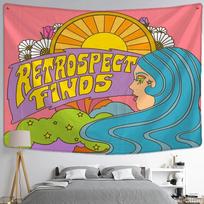80s Aesthetic Tapestry Wall Hanging Colorful Sunny Psychedelic Hippie Tapiz Boho Living Room Bedroom Decor 100X70CM