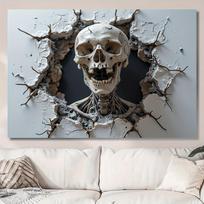 Grim Skull Tapestry - 3D Wall Breakthrough Effect for Home Decor and Aesthetic Beauty,Perfect for Any Room, Adds Dramatic Impact 100X70CM