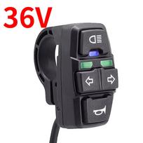 Intelligent MTB Electric Bicycle Accessories 48v/36v DC Cruise Turning Light Switch Frontlight Horn for Scooters ATV Tricycles