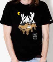 Doldol Ally_T-Shirts_18 Bicycle Camping Trip Deer Ellie Character Graphic T-Shirt Light Gray/S