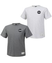Nasa Unisex Cotton Blend Round Neck Short Sleeve T-Shirt 2-Piece Set [Melange Gray + Melange White] 100