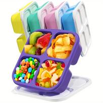 5pcs Bento Box/Reusable 4 Compartment Divided Storage Containers/Portion Control Lunch Box for School, Work And Travel