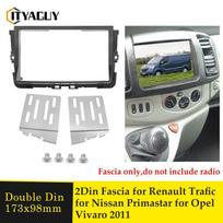 2 Din radijo panelė Automobilio modifikavimo rėmo skydelis DVD grotuvo apdailos rinkiniai Renault Trafic, Opel Vivaro, Nissan Primastar 2011+ gray