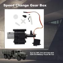 Greičio keitimo pavarų dėžė su varikliu ir servo, skirta WPL B14 B16 B24 B36 C24 C14 2.4G RC Crawler Military juoda