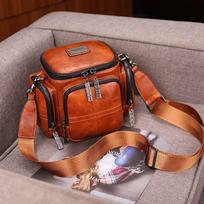 „Johnature Fashion“ moteriški pečių krepšiai Daugiafunkcinis fotoaparato krepšys, odinis, didelės talpos vientisos spalvos „crossbody“ krepšiai ruda