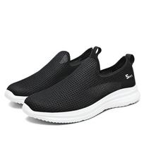 Vyriški Loafers Lengvi vaikščiojimo batai Kvėpuojantys vasariniai Patogūs laisvalaikio batai Vyriški sportbačiai plius pora sportbačiai 47 juoda