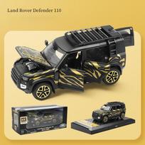1/32 „Scale Land Rover Defender 110 Diecast“ automobilio modelio žaislas, patraukiama atgal žaislinė transporto priemonė su garsu ir šviesa, skirta vaikams, mažiems berniukams, mergaitėms, dovanų kolekcija 1/32-15.3x6.3x6cm juoda