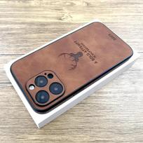 Luxury Leather Case For iPhone 15 14 13 12 11 Pro Max iPhone13 iPhone14 For Magsafe Magnetic Wireless Charge Deer Full Covers For iPhone 13 Pro gray