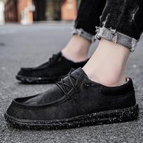 FashionSummer Men shoes outdoor Fashion Casual Canvas Dude Shoes fashion Slip On Breathable Lightweight sneakers Free Shipping 40 juoda