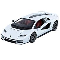 1/24 Lamborghini Countach LPI 800-4 Metalinis Sportinis Automobilis Diecast Modelis Garsinis Šviečiantis Žaislas Parodos Eksponatas Kolekcija Dovana balta