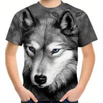 Kids T Shirt Wolf 3D Print Boy's T-shirt Casual Pullover Short Sleeve Breathable Comfortable T-shirt For Boy Summer Top Camiseta 100cm