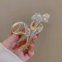 1Pcs Fashion Exquisite Artificial Pearl Tulip Flower Hair Claws For Women Girls Party Hair Accessories