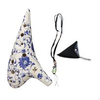 12 Hole Alto C Ocarina Ceramic Elegant Accessory with Bag Starter Song Booklet for A