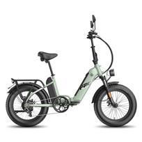 FAFREES FF20 Polar Electric Bicycle 500W Motor, 48V 26.8Ah Batter, 100KM Range, 20*4.0 Inch Fat Tires E-Bike 48V 26.8Ah žalia