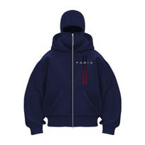 2026 New Double Hat Mask Zipper Pocket Hoodie Casual Fashion Punk Style Fashion Printed Pattern Sportswear S