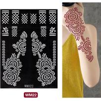 Waterproof Hand-painted Henna Lace Tattoo Sticker – Realistic, Long-lasting Palm Template 21x29 cm