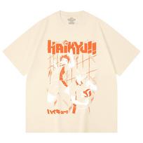 230 Gsm 100% Cotton Haikyu V2 Hinata x Tobio Print Unisex Heavy Cotton T Shirt XS abrikosas