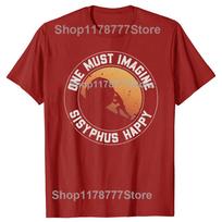 Funny Best Sisyphus Albert Camus Philosophy Push The Stone T Shirts Cotton Gifts Mens Fashion Casual Loose Oversized T Shirt S