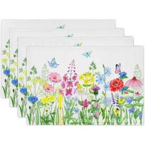 1PC Lavender Tulip Placemats 30x45cm Linen Flower Pattern Table Mads for Summer Seasonal Holiday Table Decor 1PC 30x45CM