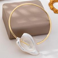 3D Floral Open Choker Necklace Gold Color Statement Choker New Clavicle Chain  Jewelry balta