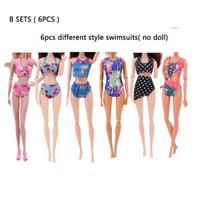 6 vnt./daug Madingi lėlių drabužiai Maudymosi kostiumai Paplūdimio maudymosi apranga 11,5 colio/30 cm Lėlių aksesuarai Bikini kostiumai Žaislas Veikla Malonus 1/6 lėlės apranga beige