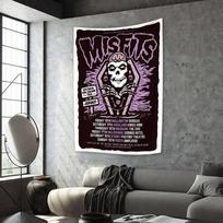 Roko ir Roll muzikos gobelenas Punk grupės Misfits spaudinys Namų dekoracija Sienos kabinys Bendrabučio miegamojo fonas Koncerto dekoras 74x94cm(29x37in)