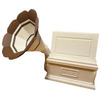 Creative retro phonograph Mobile Phone Holder Desktop Nostalgic Speakers Stand Decor In Passive Amplifier Phone Holder Bracket beige