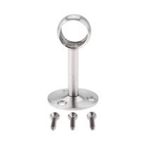 DRELD Stainless Steel Centre Bracket Wardrobe Rail Support Hanging Rail Rod Pole Socket End Support Bracket Holder 19mm 25mm Dia